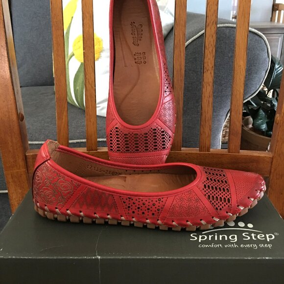 Spring Step Kenyetta Loafers/Shoes Size 8.5 M Deep Red NWB - Picture 1 of 7